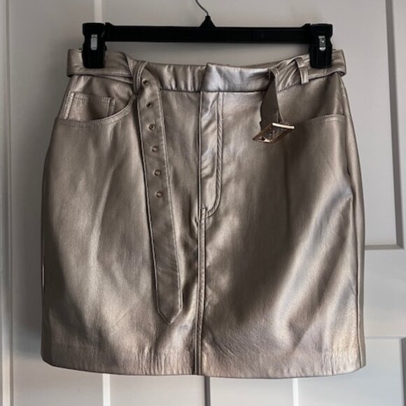 Generation Love faux leather gold skirt size 8 - Picture 1 of 4